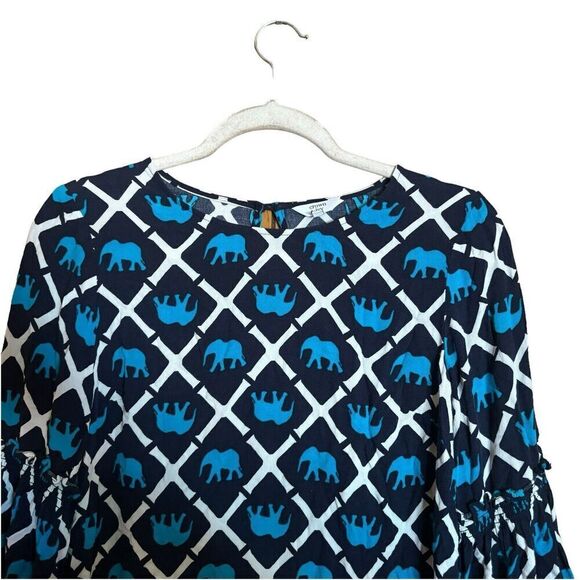 Crown & Ivy Tunic Dress Womens 4 Multicolor Elephant Novelty Print Boho - Picture 2 of 9